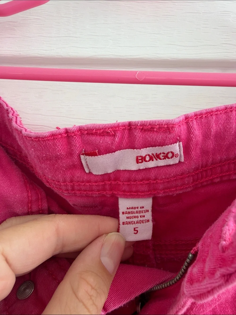BONGO Hot Pink Low Rise Denim Micro Shorts | Y2K Denim Cutoffs Festivals Bratz